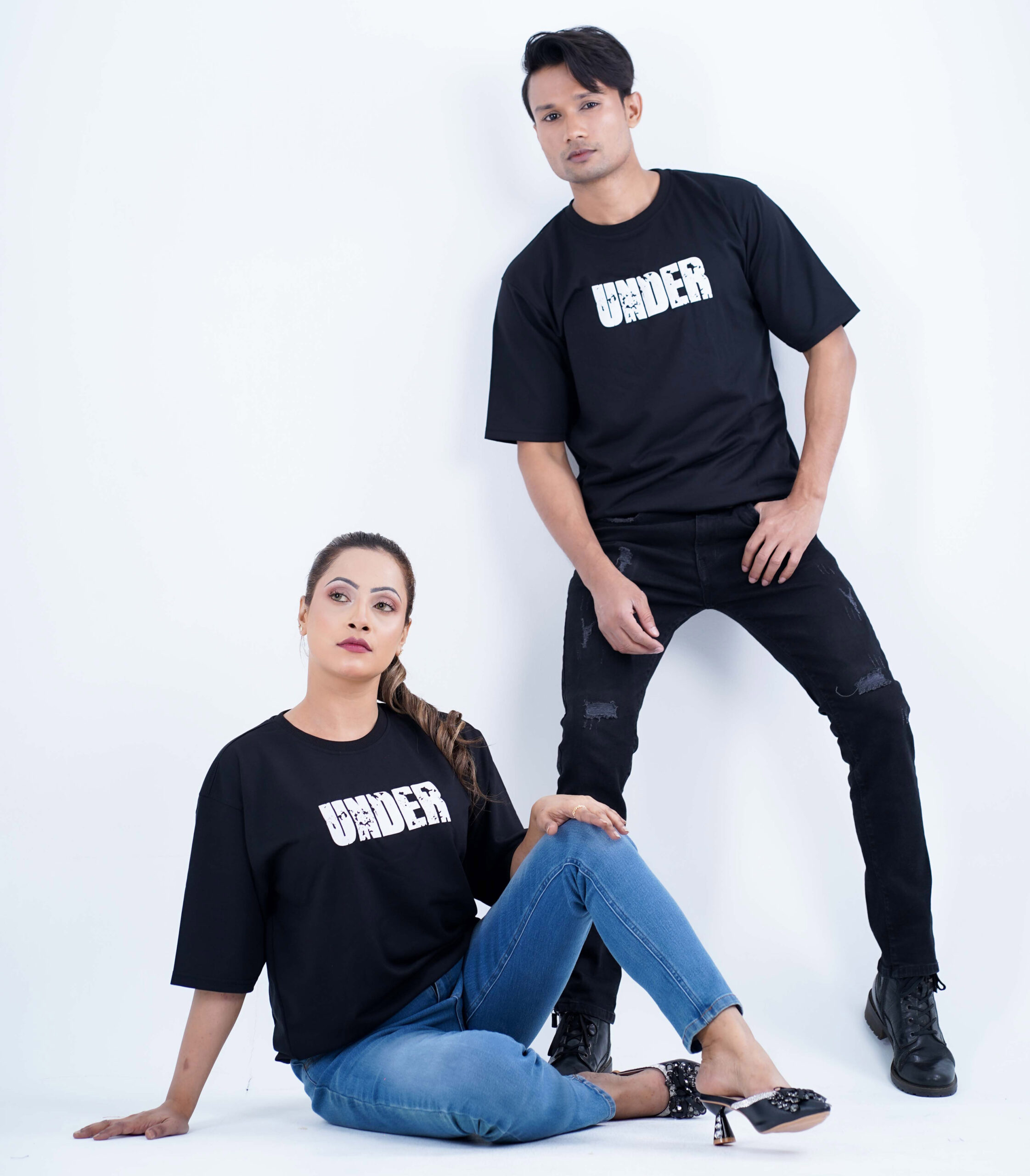 DSC05975 Couple Combo- Drop Shoulder Oversized T-Shirt - Image 1